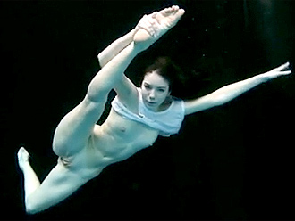 Underwater nude yoga video