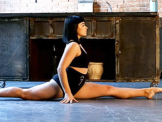 Erotic sexy yoga performance